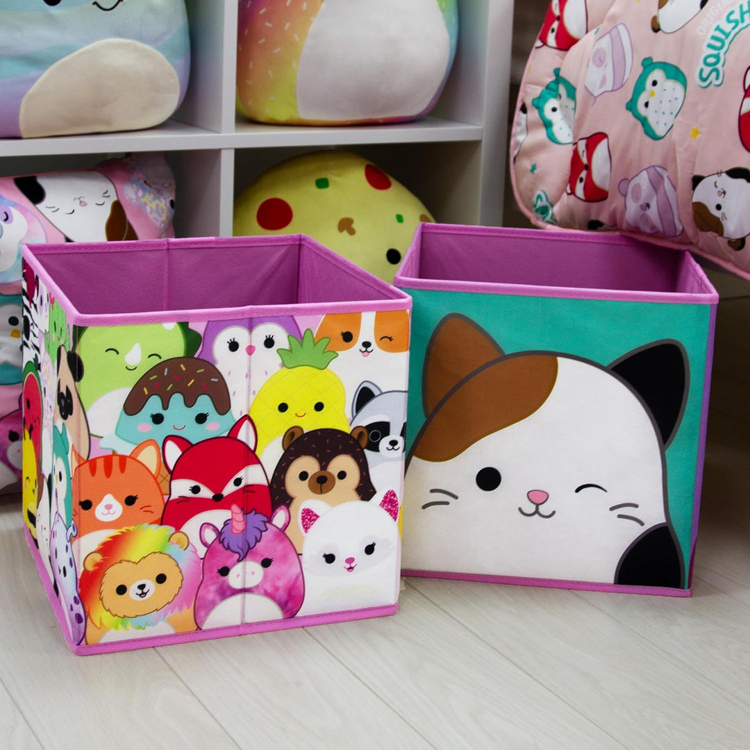 Character World Squishmallows Offiziell lizenzierte Aufbewahrungsboxen, faltbar, Katze, Einhorn-Desi
