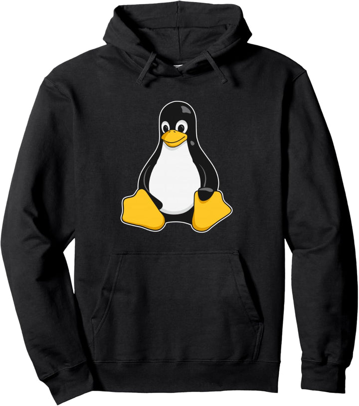 Linux Mascot Tux the Penguin Enhanced Black Gift Men Women Pullover Hoodie