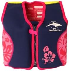 Kinder-Schwimmlernhilfe aus Neopren, Navy/Pink Hibiscus, Konfidence Jacket. Grösse 6-7 Jahre: 21-26