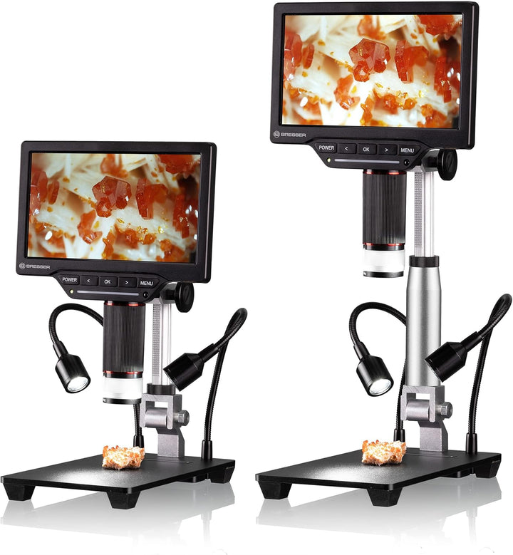 Bresser Digitales Mikroskop 2L mit regelbarem Auflicht, WLAN, hochauflösendem 17,8-cm-(7'')-LCD-Farb