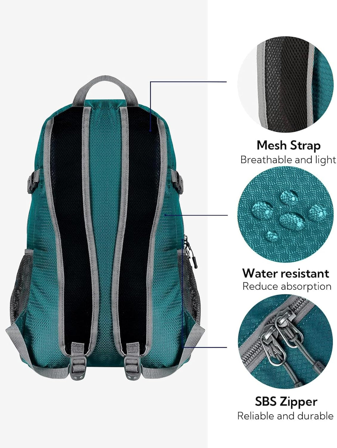 WATERFLY Ultraleicht Faltbar Klein Rucksack: 20L Leicht Packable Wanderrucksack Tagesrucksack Trekki