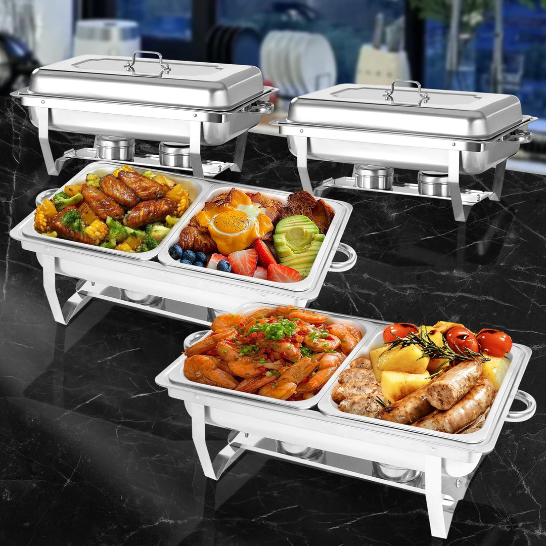 Chafing Dish Profi Set Toulouse, Edelstahl Warmhaltebehälter, Speisewärmer, Rechaud, Chafing Dishes