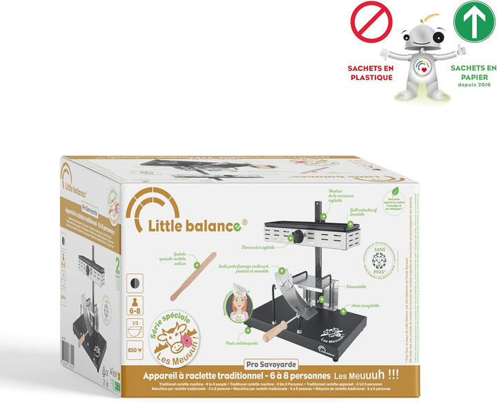 LITTLE BALANCE 8752 Savoyarde 1/2 Schleifstein, traditionelles Raclette mit halbem Mahlwerk, 8 Perso