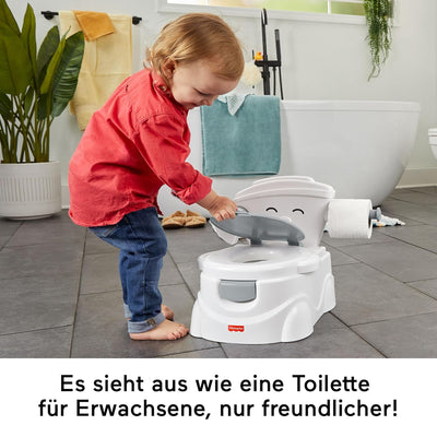 Fisher-Price Meine erste Toilette Töpfchen für Babys, deutsche Version, interaktives Trainingstöpfch