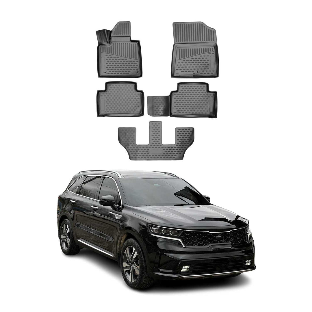 OMAC Gummimatten Fussmatten kompatibel mit Kia Sorento 2020-2025 TPE Automatten Schwarz 5X Sorento 2