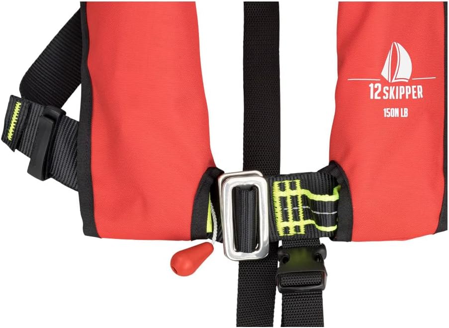 12skipper Kinder-Automatik Rettungsweste ISO 150N, Schwimmweste rot, rot