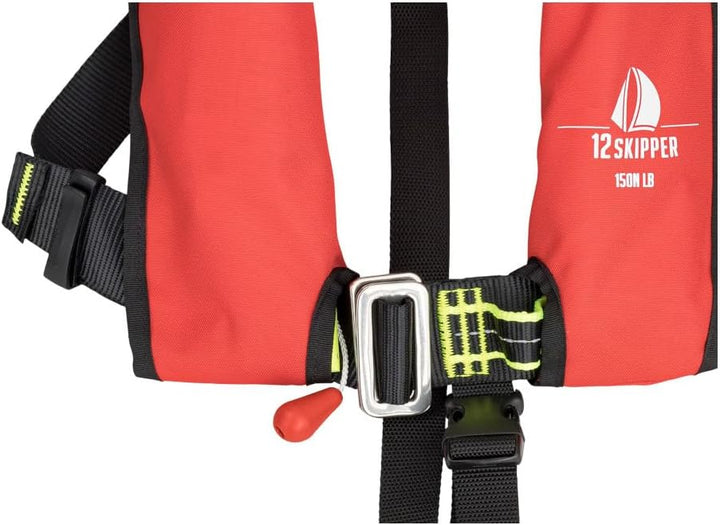 12skipper Kinder-Automatik Rettungsweste ISO 150N, Schwimmweste rot, rot