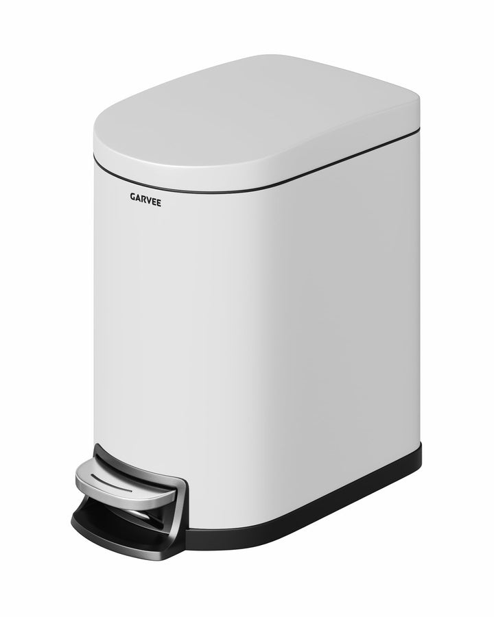 GarveeHome 6L Edelstahl-Badezimmer-Mülleimer, Weiss Weiss 6L, Weiss 6L