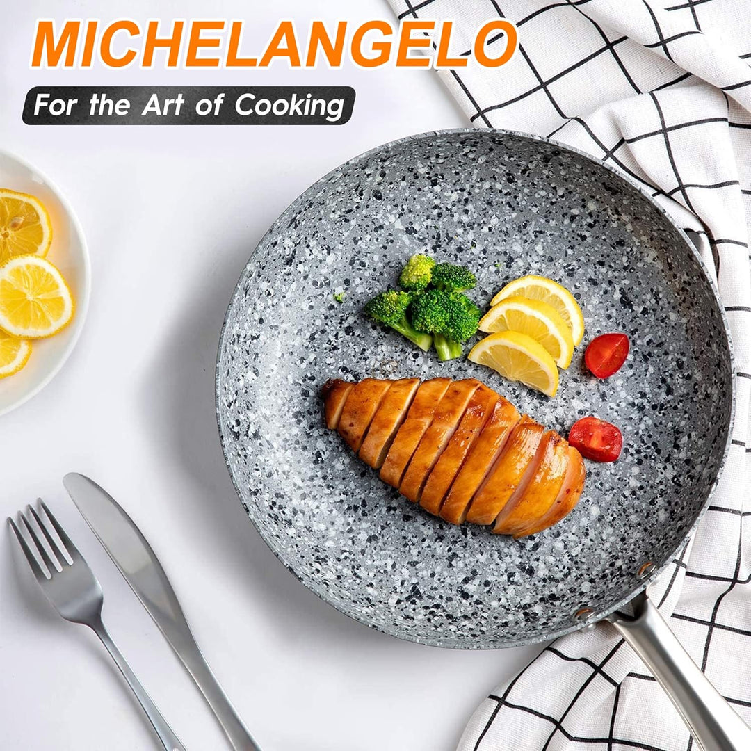 MICHELANGELO Bratpfanne 26cm, Pfanne Induktion, Bratpfanne Induktion, Bratpfanne mit Deckel, antihaf