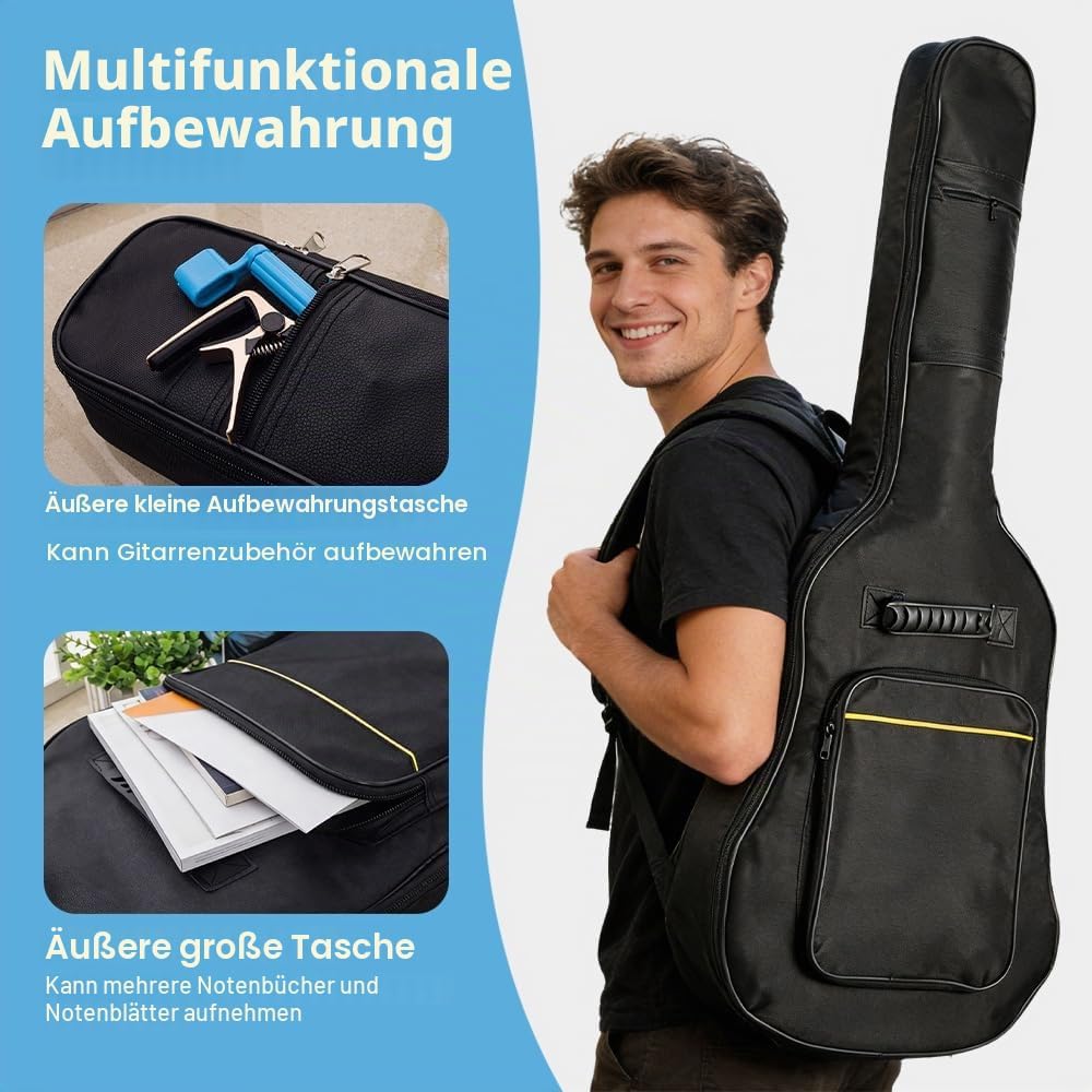 1 Stück Gitarrentasche Akustikgitarre Gig Bag Guitar Case Gitarrentasche in Originalgrösse mit Schul