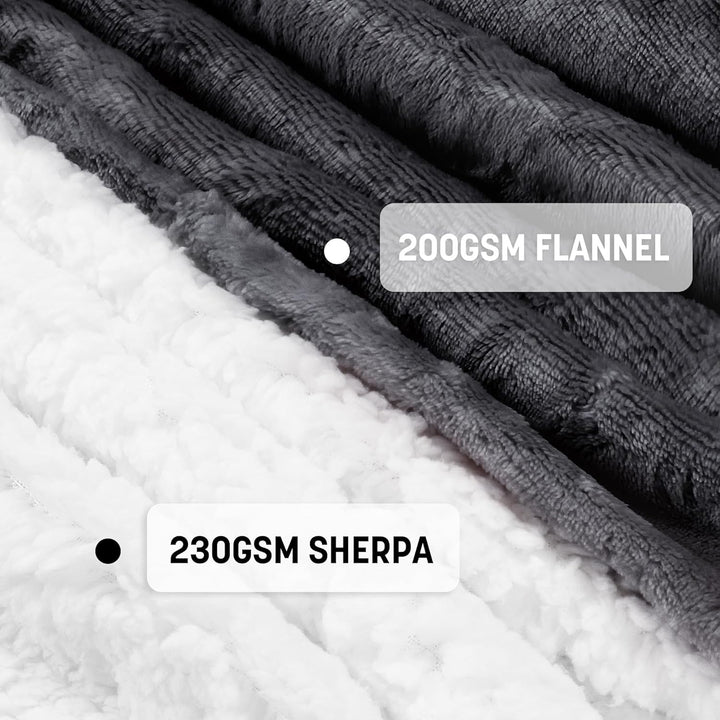 Catalonia Classy Extra Lange Sherpa Hoodie Decke, Flauschige Übergrosse Kuscheldecke mit Ärmeln und