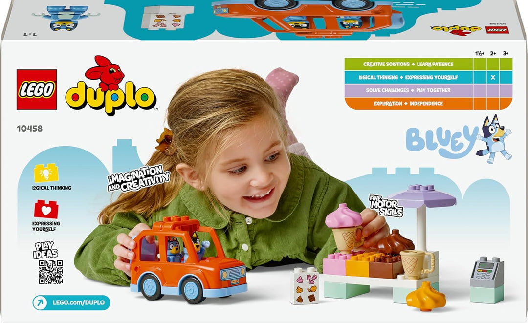 LEGO DUPLO Bluey: Ausflug zur Eisdiele mit Bluey - Lernspielzeug für Kleinkinder - Mit Spielzeug Aut