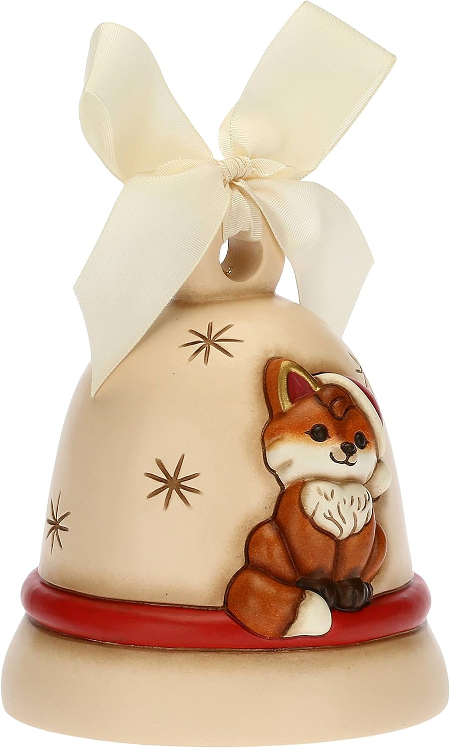 THUN - Glocke Special Edition 2021 mit Fuchs Grace - Keramik und Organzaband - Weihnachtslinie - Woh