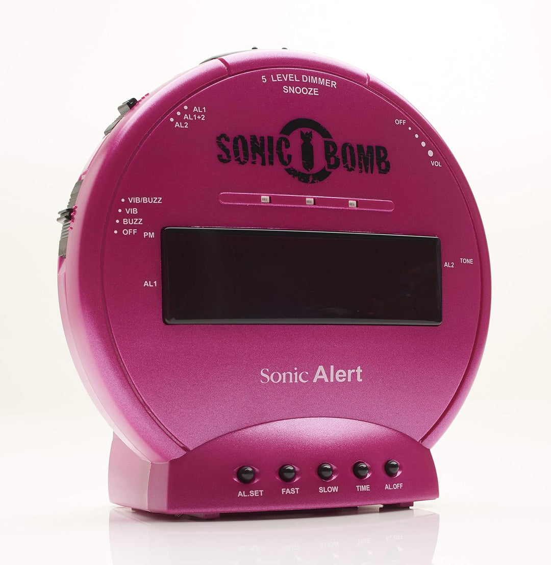 Geemarc Telecom S.A SBB500SSP-I Sonic Bomb, Vibrationswecker, Kunststoff, Plastik, Metal, Pink, One