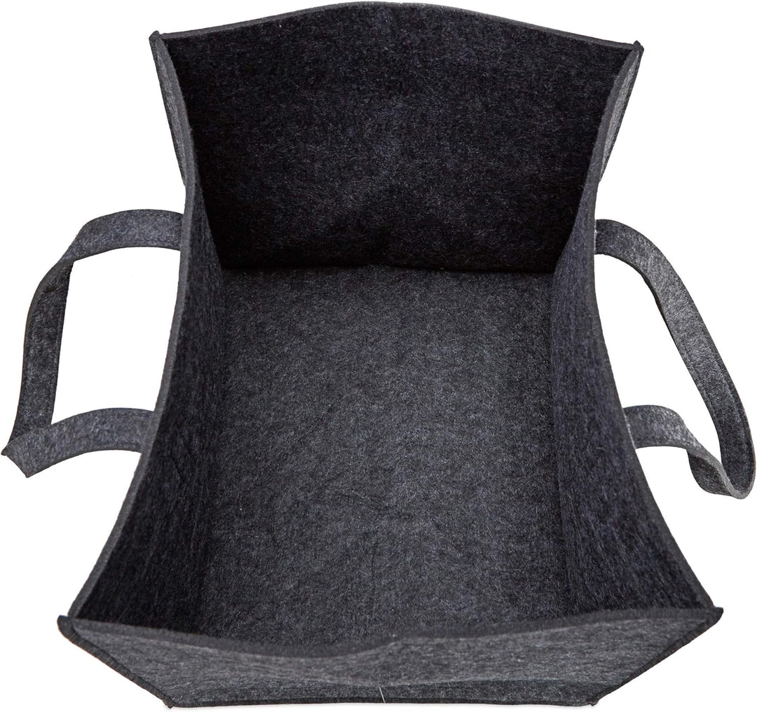 2X Kaminholzkorb aus Filz, 2 Griffe, zum Tragen, faltbar, belastbar, flexibel, Filzkorb, HBT: 35 x 4