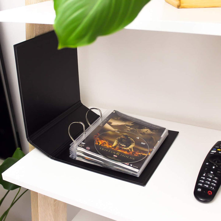 3L DVD Hüllen mit Ringbuch Löcher zur DVD-Filme Aufbewahrung – 100 Stück - Praktisch für DVD Ordner