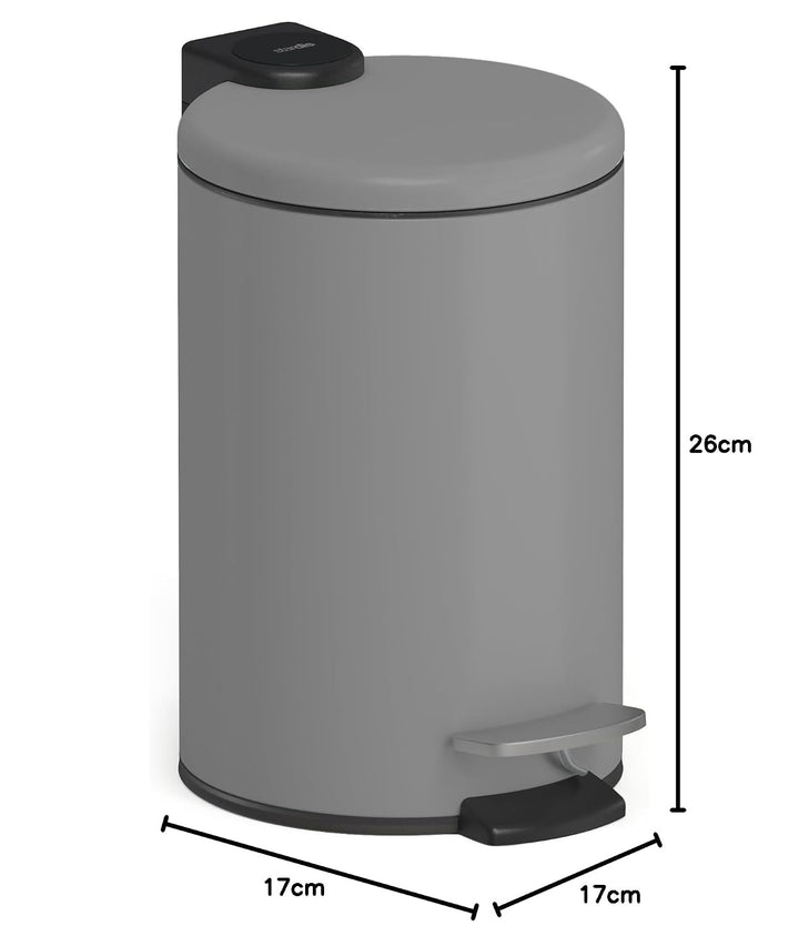 3 Liter Treteimer Edelstahl matt mit Absenkautomatik Klappdeckel leise schliessend Softclose mit Inn