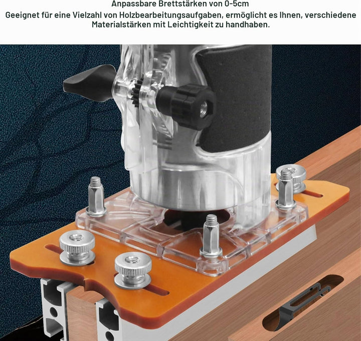 Holzfräser Basis, 2-in-1 Hand Holzschneider Oberfräsenbasis Schlitzhalterung für 65 mm Trimmmaschine