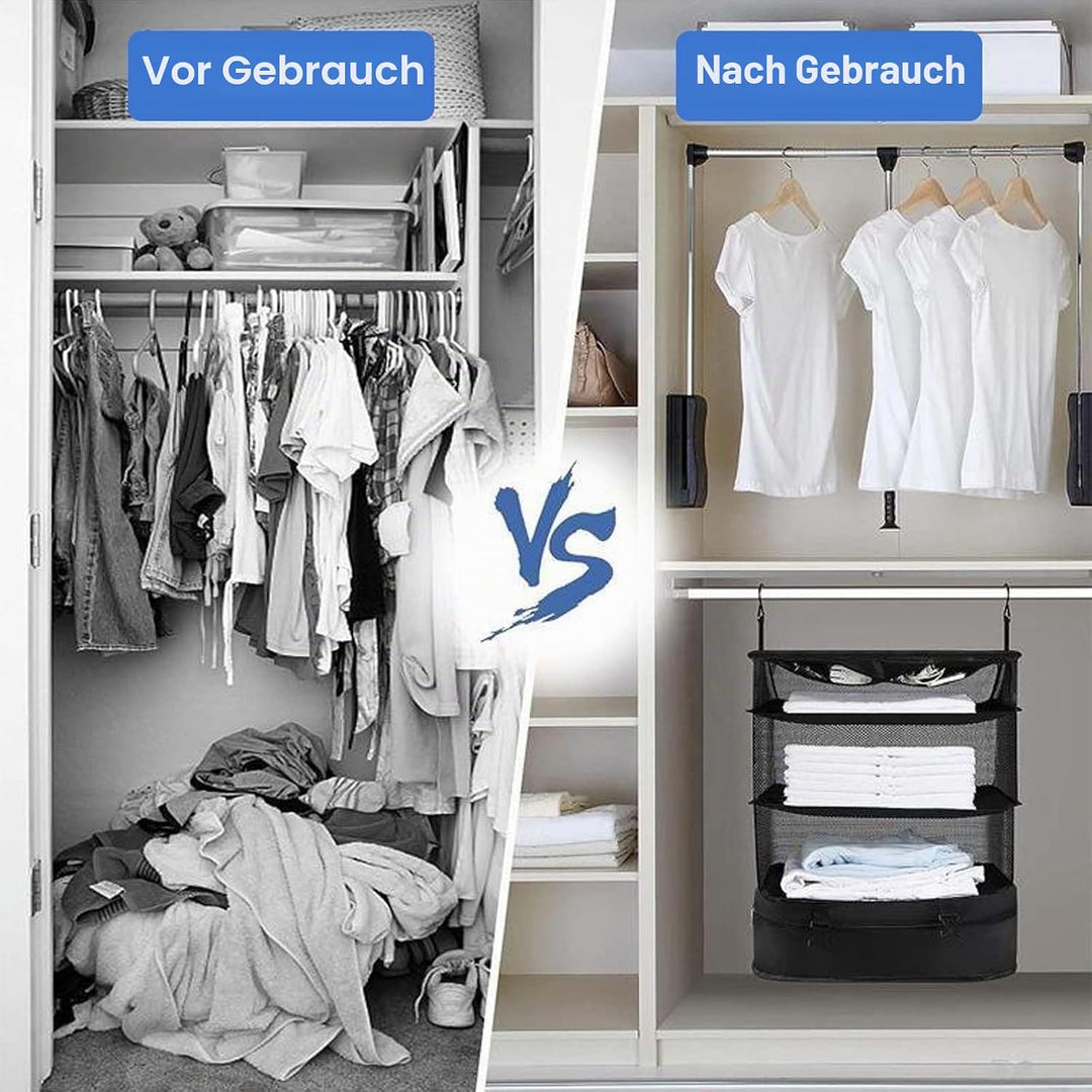 Dokeno Hängend Koffer Organizer Set, Packing Cubes Faltbare mit Kosmetiktasche, Tragbarer Kleidertas