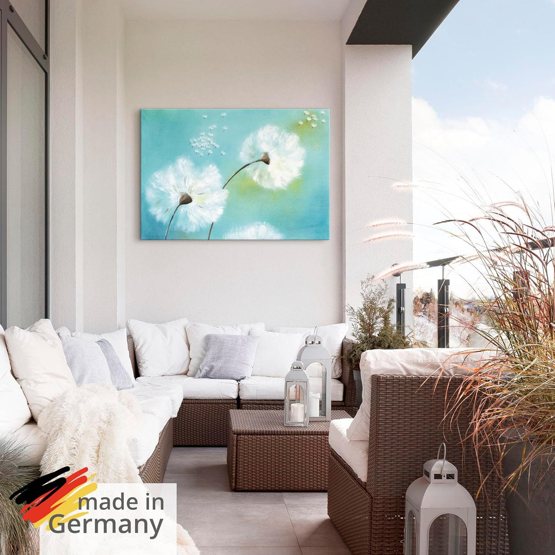 ARTland Wandbild Alu Verbundplatte für Innen & Outdoor Bild 70x50 cm Pusteblume Blumen Landhaus Shab