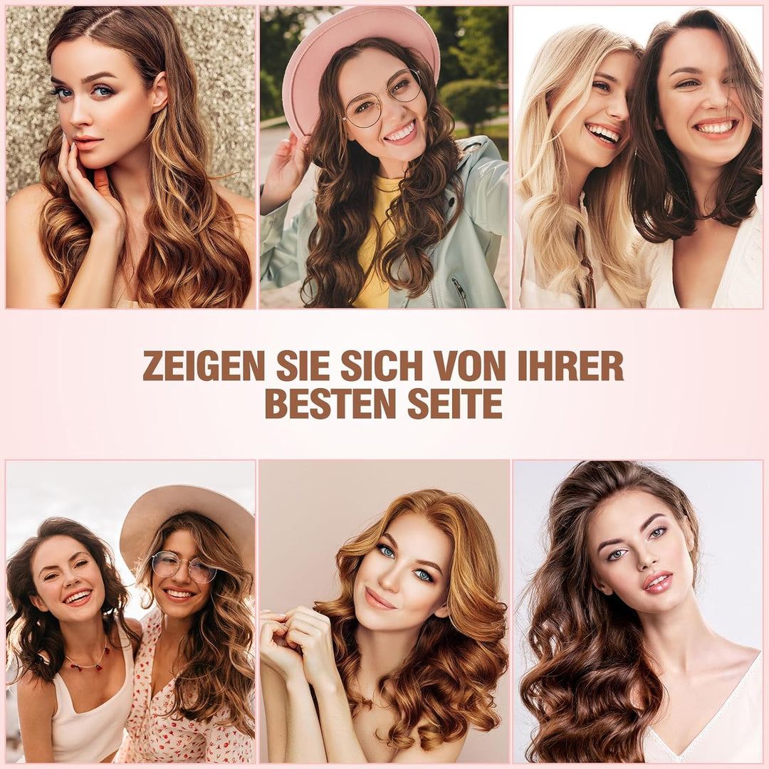 Lockenstab set 3 Fässer 5 in 1-BESTOPE PRO Lockenstäbe Grosse Locken Keramik Lockenwickler mit Versc