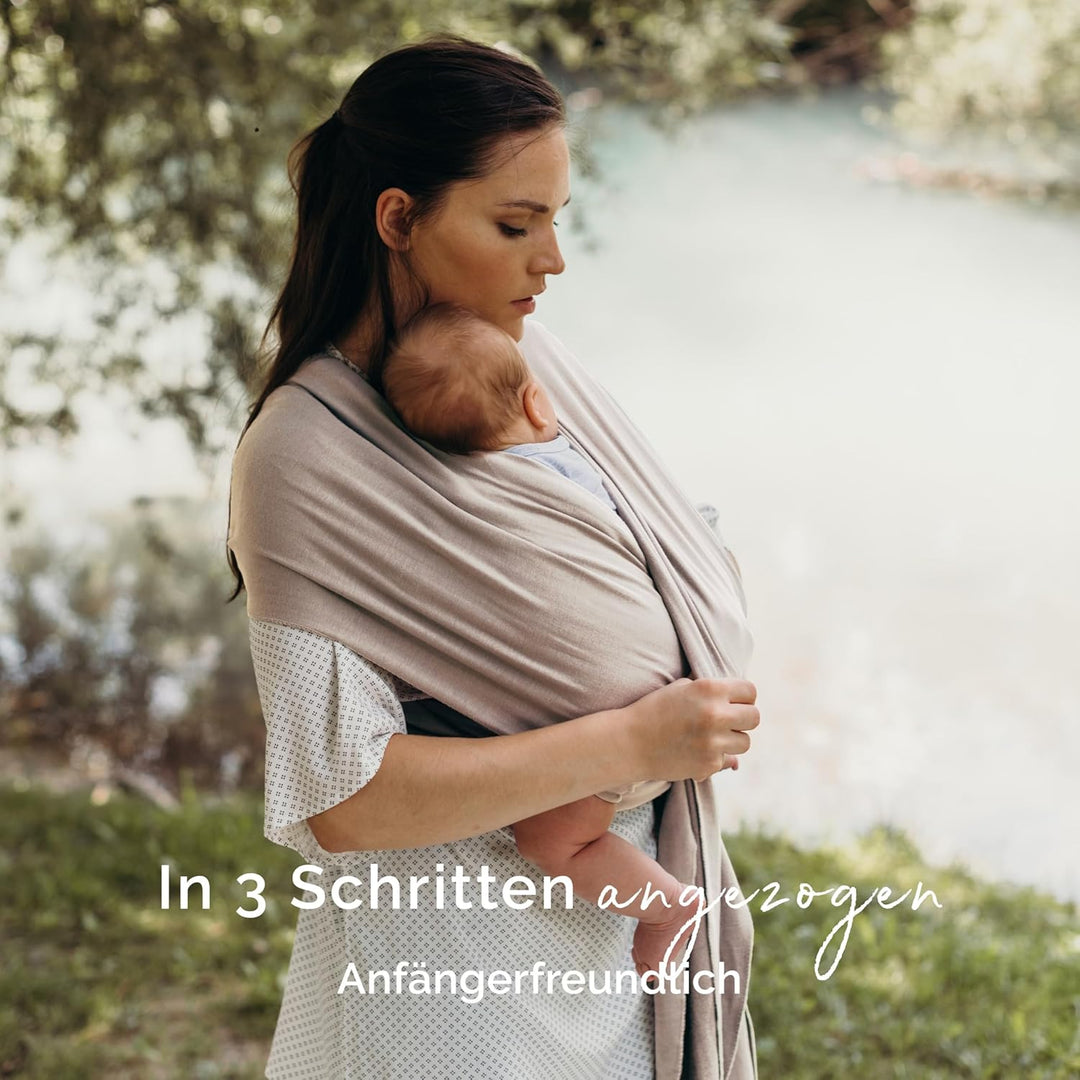 Boba Babytragetuch ab Geburt bis 15 kg - Kuschelweiches & Stützendes Baumwollfrottee, Tragetuch Baby