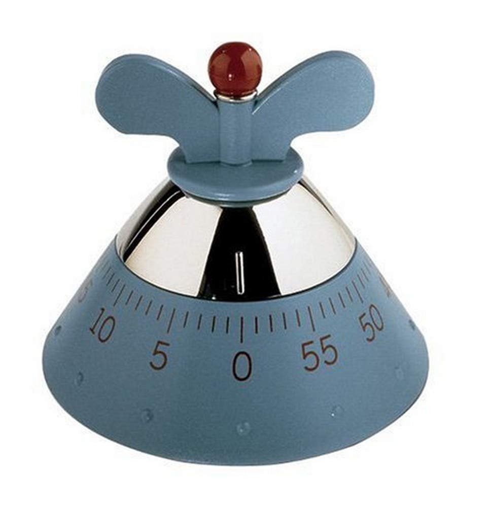 Alessi A09 Design Küchentimer, Thermoplastisches Harz, blau, 6 x 11 x 28.5 cm, Blau