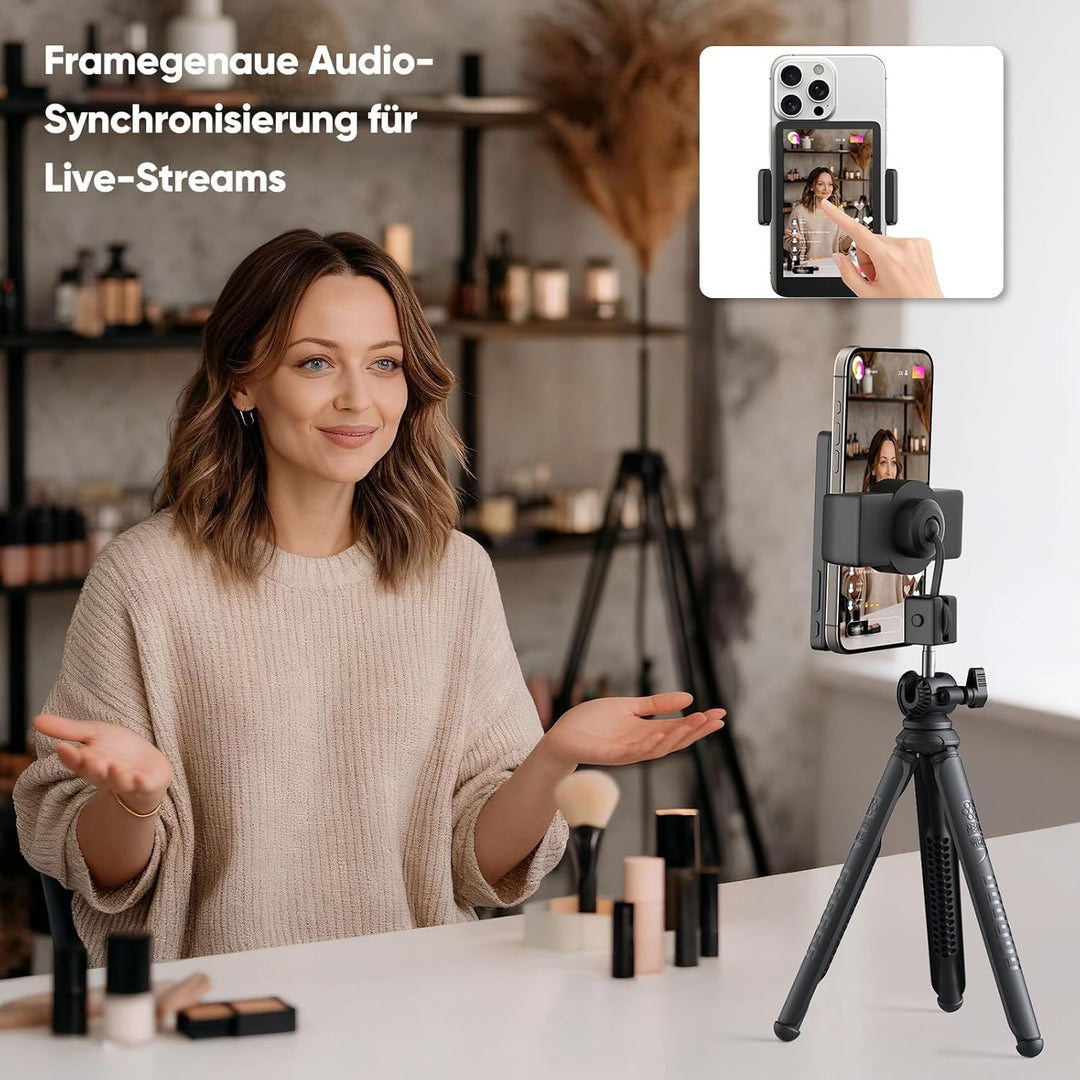 Rottogoon Selfie-Monitor Touchscreen für iPhone 7-16, 4 Zoll 4 K 30 fps, magnetischer Rückkamera-Mon