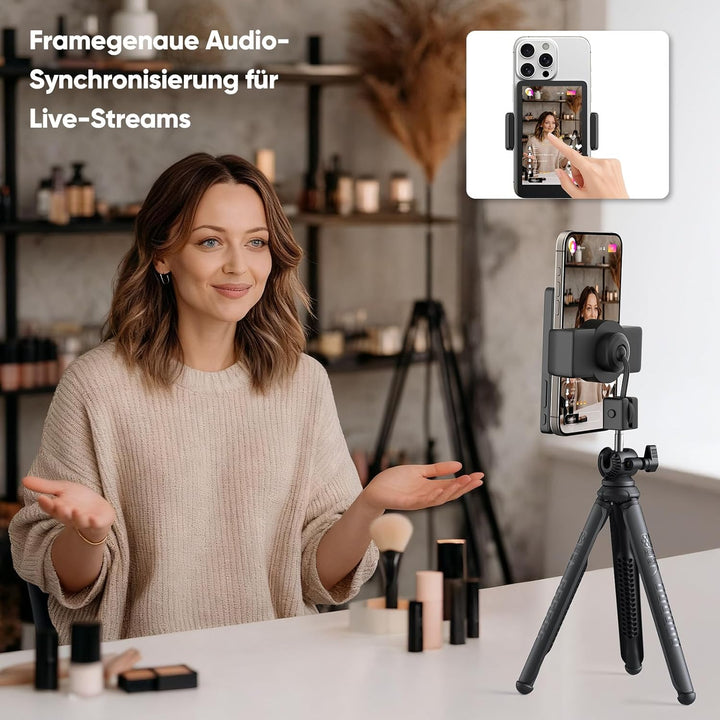 Rottogoon Selfie-Monitor Touchscreen für iPhone 7-16, 4 Zoll 4 K 30 fps, magnetischer Rückkamera-Mon
