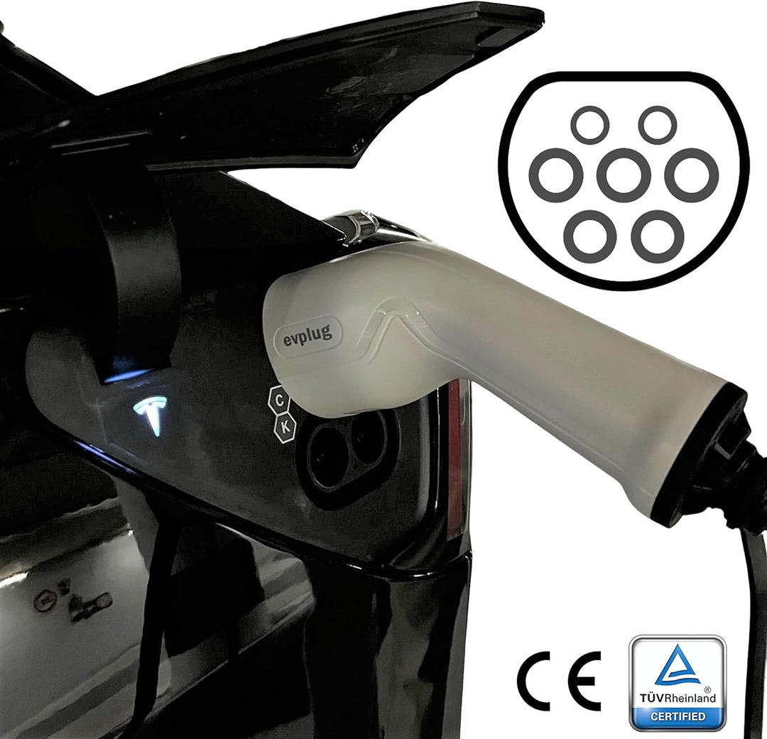 evplug® Ladeadapter für Elektroautos (Zum Ersetzen | 1 Phase | Typ 2 | 7,4kW | 8m), Zum Ersetzen | 1