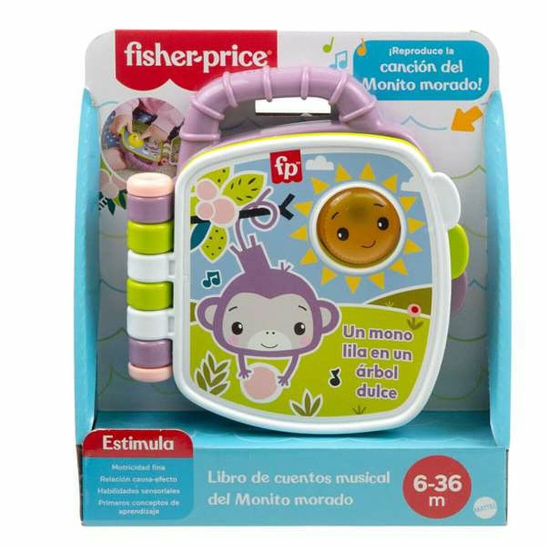 Fisher-Price JFN09 Musikgeschichtenbuch des lila Monitos, Babyspielzeug mit Lichtern und Geräuschen,
