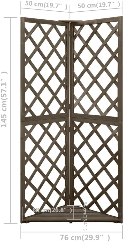 vidaXL Tannenholz Massiv Eckspalier Gartenspalier Rankgitter Rankhilfe Garten Rosengitter Blumengitt