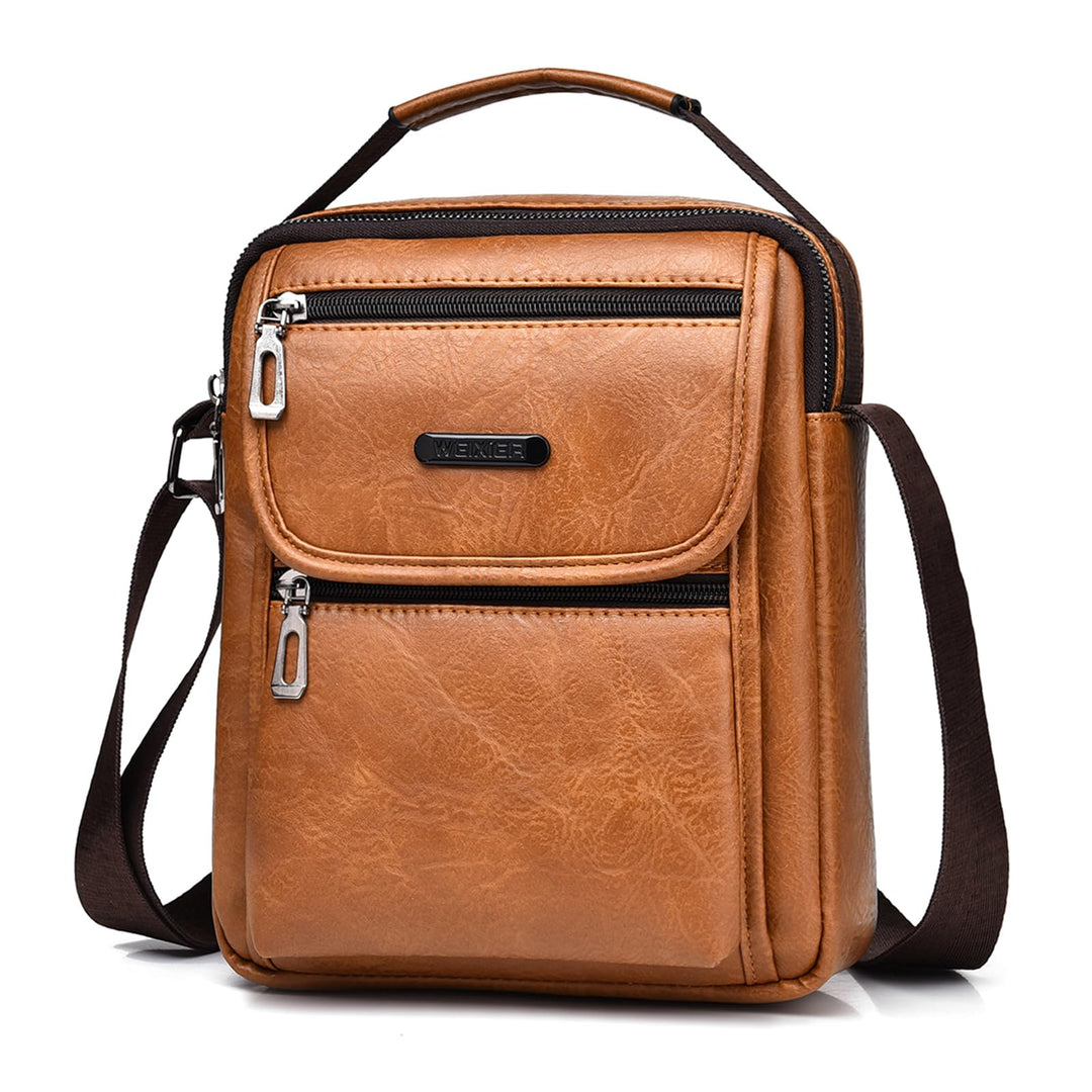 Umhängetasche Herren Leder Vintage Shoulder Bag Crossbody Business Schulranzen Tasche Handtaschen fü