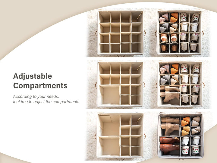 StorageWorks Schuh Organizer für Schrank, Schuhaufbewahrungsbox platzsparend für bis zu 16 Paar, Sch