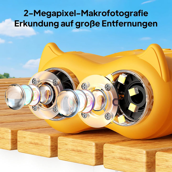 Ashfly Mikroskop für Kinder und Fernglas für Kinder, 1000X USB 2-in-1 tragbares Taschenmikroskop, 4K