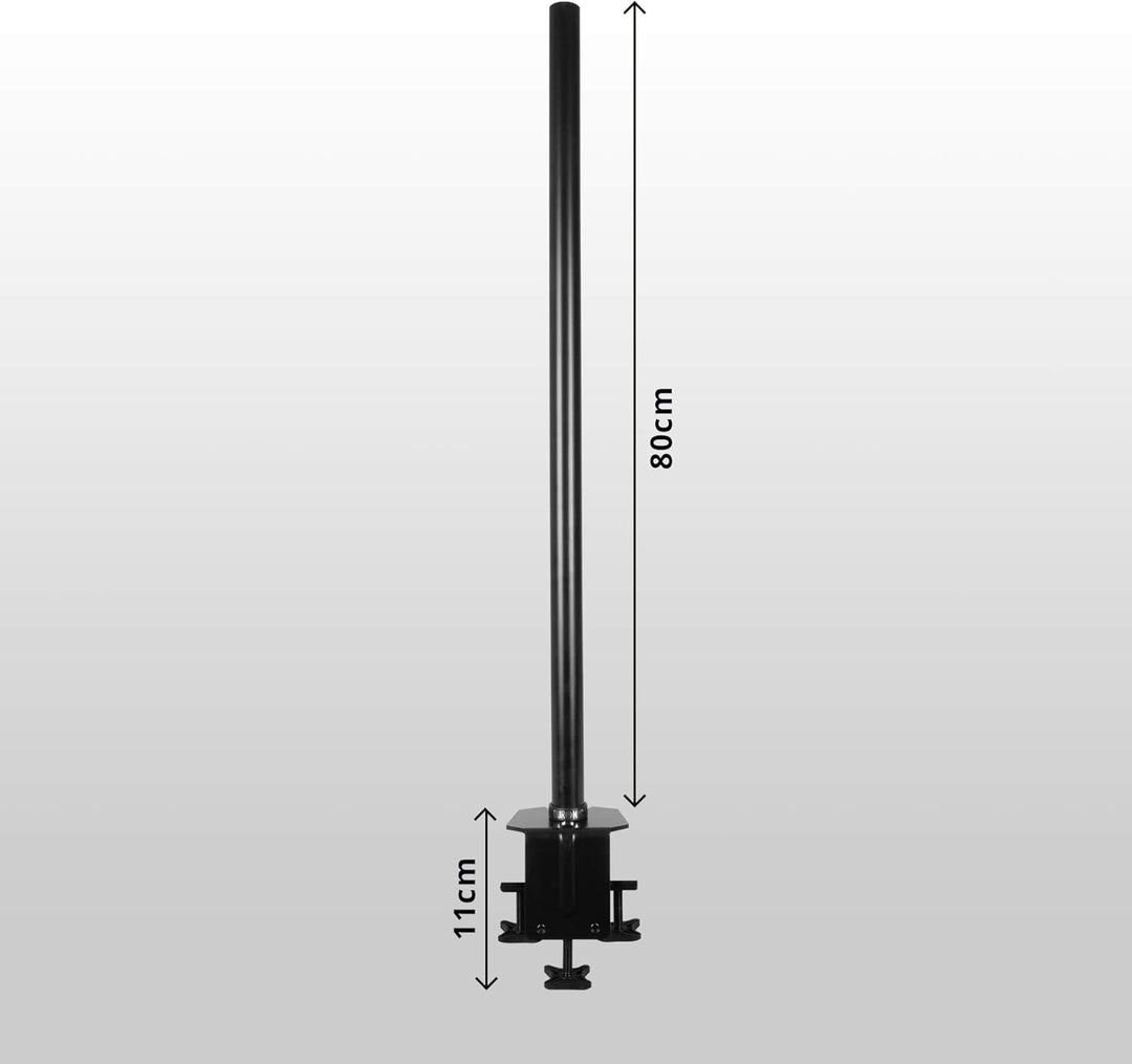Duronic DM453POLE 80 cm Stange | Erweiterung für Monitorhalterung | Grosse Tischklemme mit DREI Klem