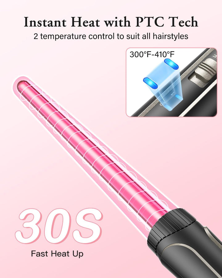 BESTOPE PRO Lockenstab set 5 in 1 Welleneisen - Lockenstäbe 3 Fässer für Grosse Keine Locken Keramik