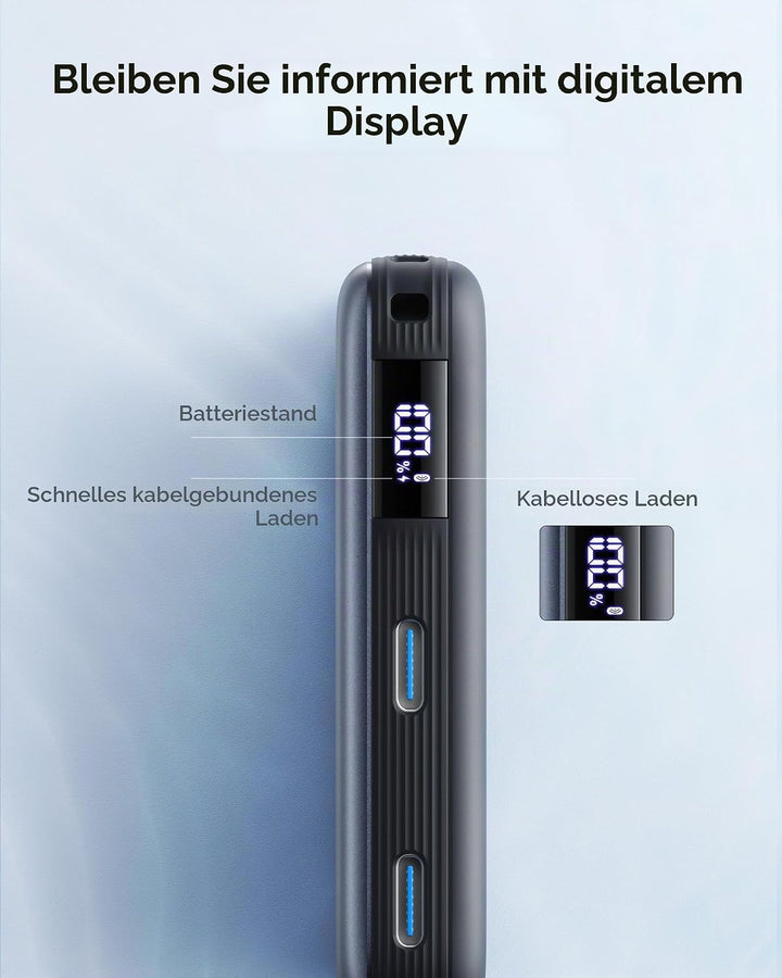 INIU for MagSafe Power Bank, 10000mAh Qi2 25W Kabelloses &amp; 45W USB C Charge | Wireless Fast Charging