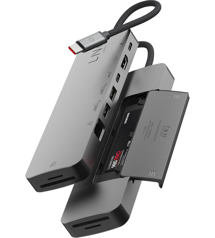 LINQ Connects 9in1 Pro Studio USB-C 10Gbit / s Multiport Hub mit Stromversorgung, 4K HDMI, NVME M2 S