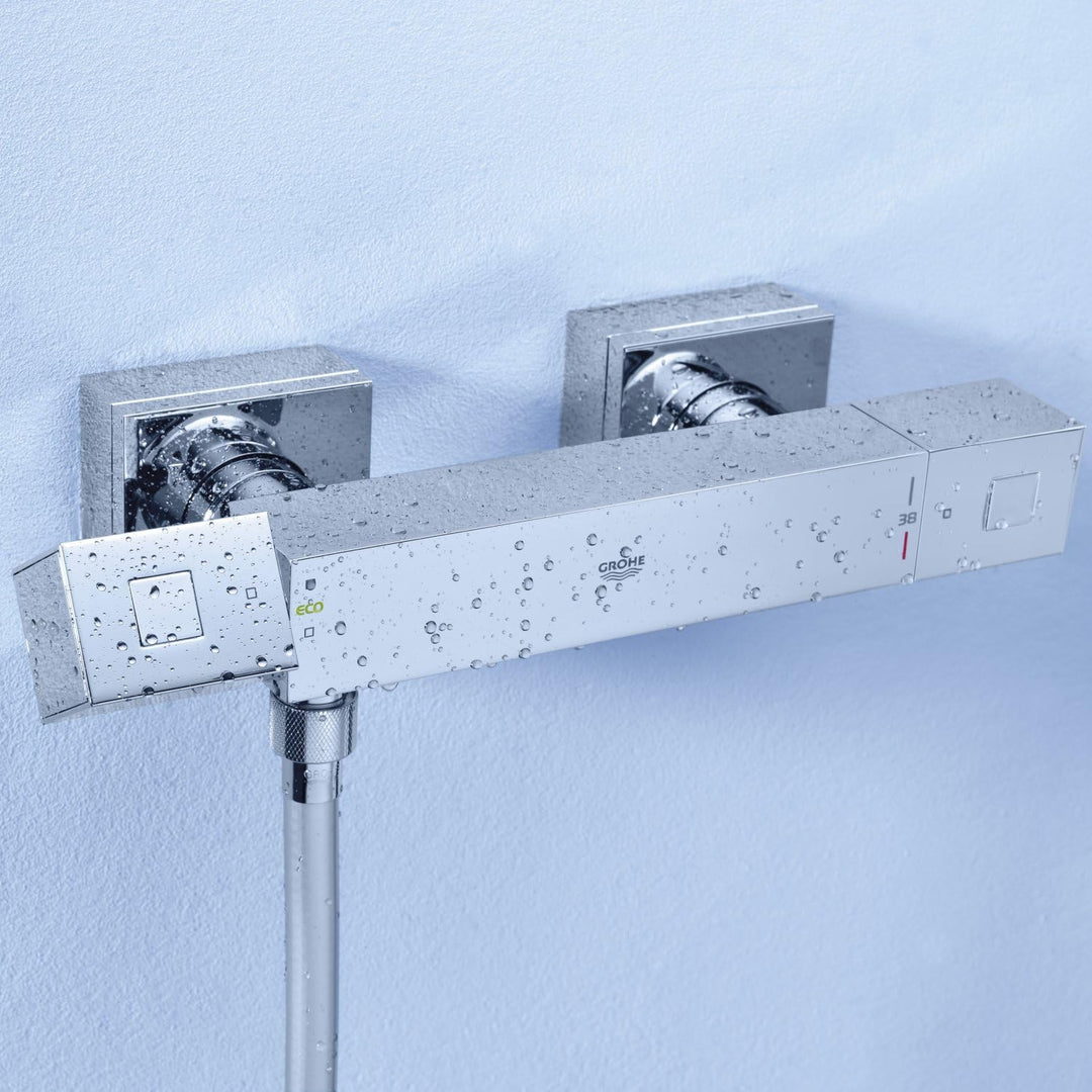 GROHE Grohtherm Cube - Thermostat Brausebatterie (wassersparend, Eigensicher gegen Rückfliessen, Wan