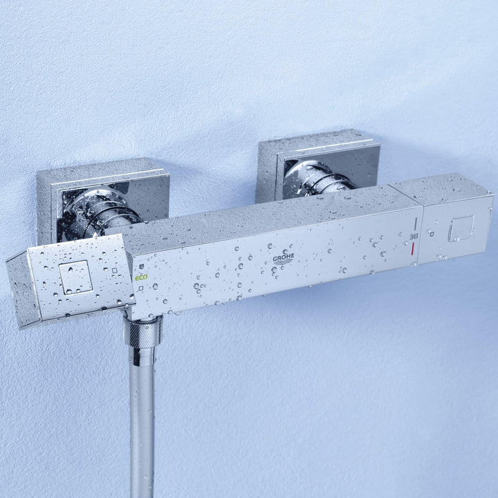 GROHE Grohtherm Cube - Thermostat Brausebatterie (wassersparend, Eigensicher gegen Rückfliessen, Wan
