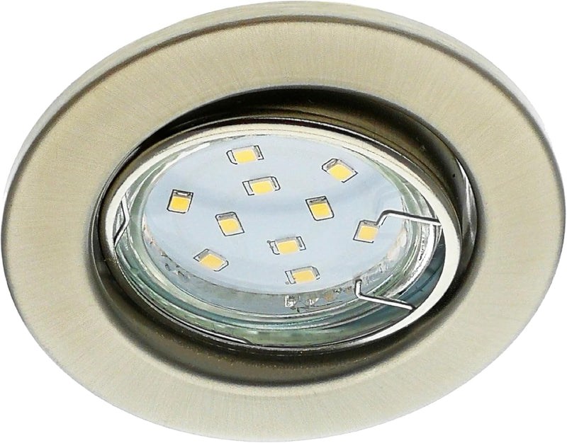 Trango 6er Set LED Einbaustrahler in Nickel Matt Rund 6729-062M3 Bad Einbauleuchte, Deckenstrahler,