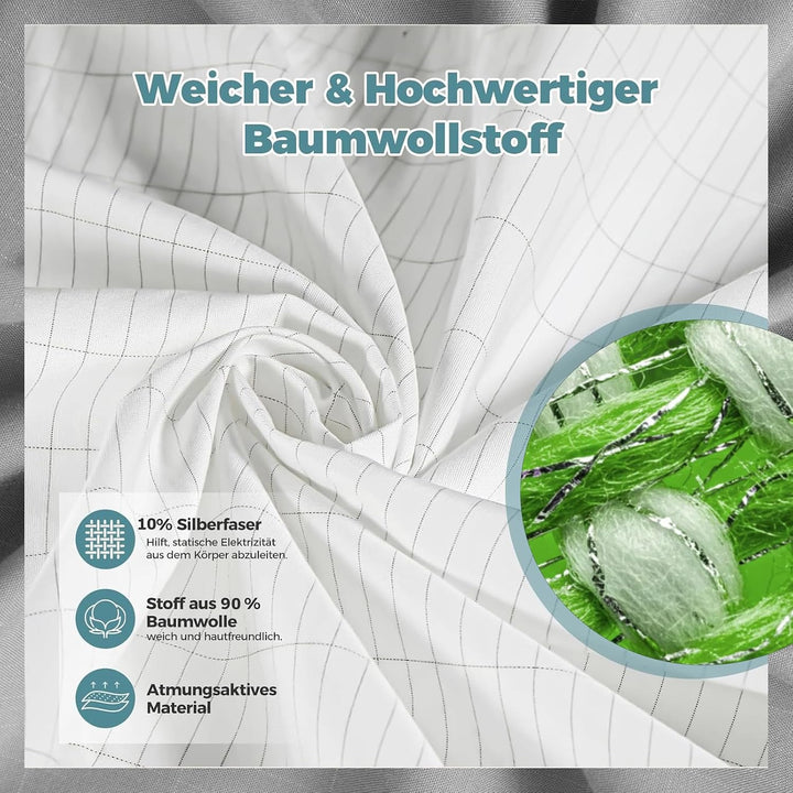 RIQINXIN Erdungs-Kissenbezug 40x80cm Erdungsprodukt Kissenbezug leitfähig Erdungsmatte mit EU Erdung