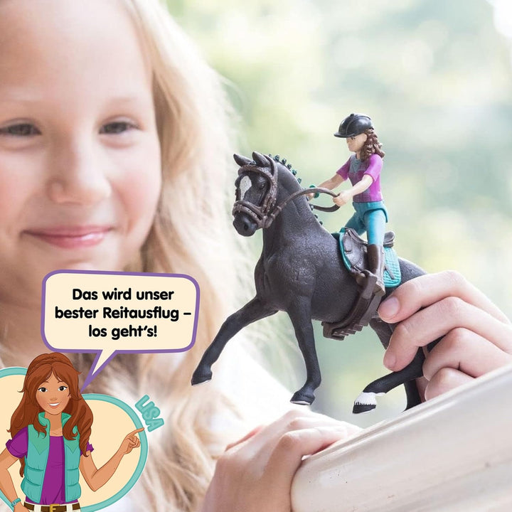 schleich 42541 HORSE CLUB Lisa und Storm, 10 Teile Spielset mit schleich Pferde Figur und vollbewegl