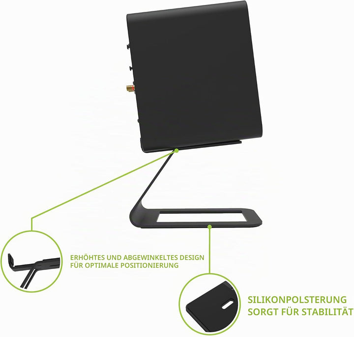 Kanto SE4 Elevated Desktop Speaker Stands for Midsize Speakers | Universal Compatibility | Supports