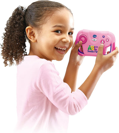 VTech ABC Smile TV pink – Kabellose Lernkonsole mit HDMI-Stick für den Fernseher mit 15 Spiel-Level