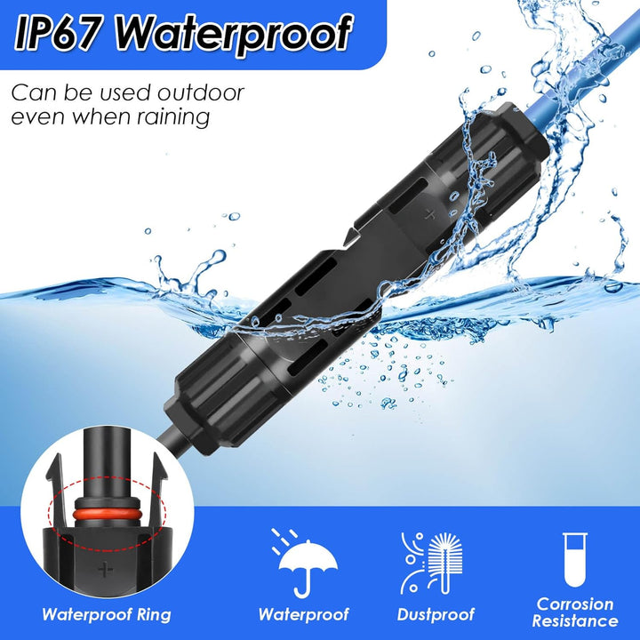 22 Paar Solarstecker,Selizo IP67 Stecker Solarpanel Stecker Männlich/Weiblich Solarpanel Kabelstecke