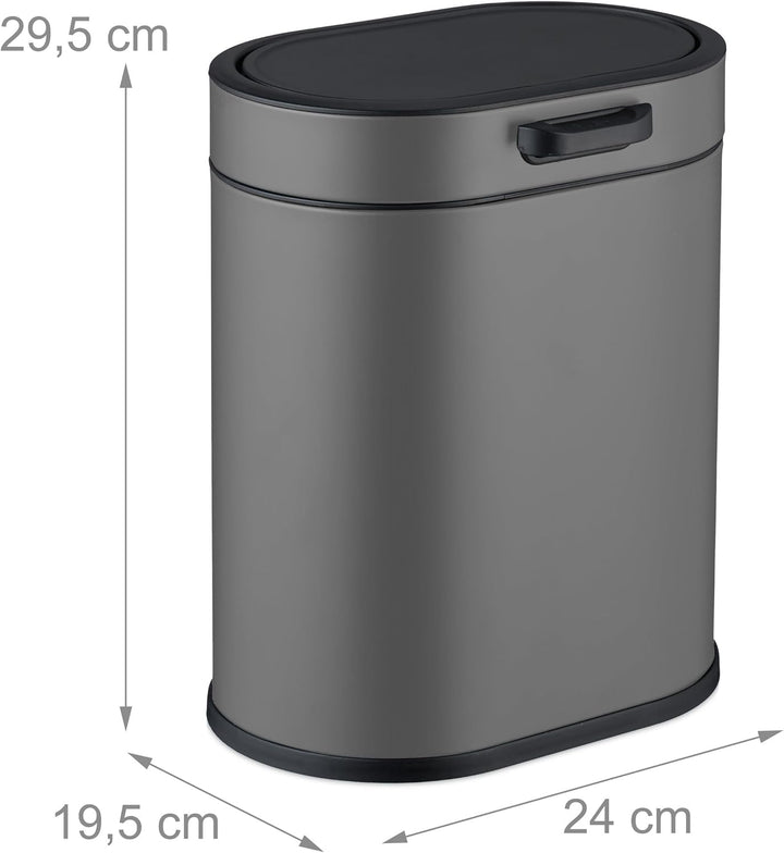 Relaxdays Mülleimer Wandmontage, 5 Liter, Einhängen oder Kleben, Inneneimer, Küchenabfalleimer, Badm