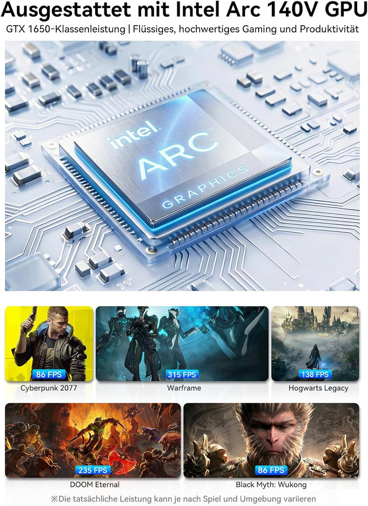 GMKtec K13 Mini PC Intel Ultra 7 256V mit 5G LAN|PD-Stromversorgung(8K/8T Bis zu 4.8GHz) K13 Micro P