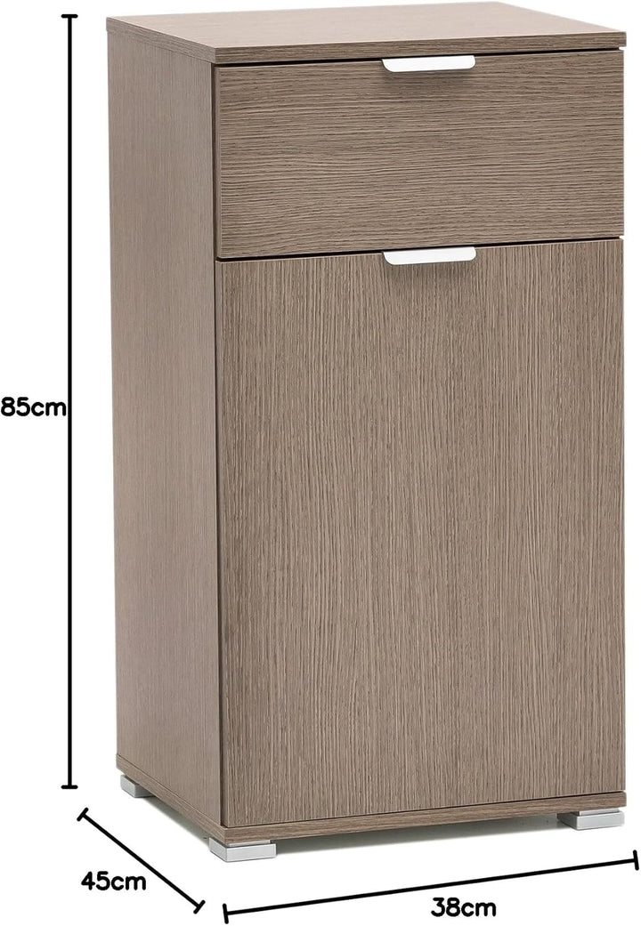 UP ON Nachttisch 38x12x85 cm Eiche Grau, 38x12x85 cm Eiche Grau